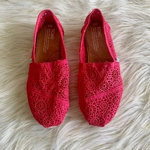 Toms Pink Alpargata Moroccan Crochet